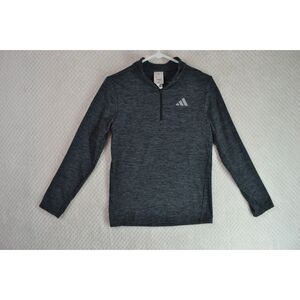 Adidas Boys 10/12 (M) All Sport Gray Heather Quarter Zip Pullover Shirt